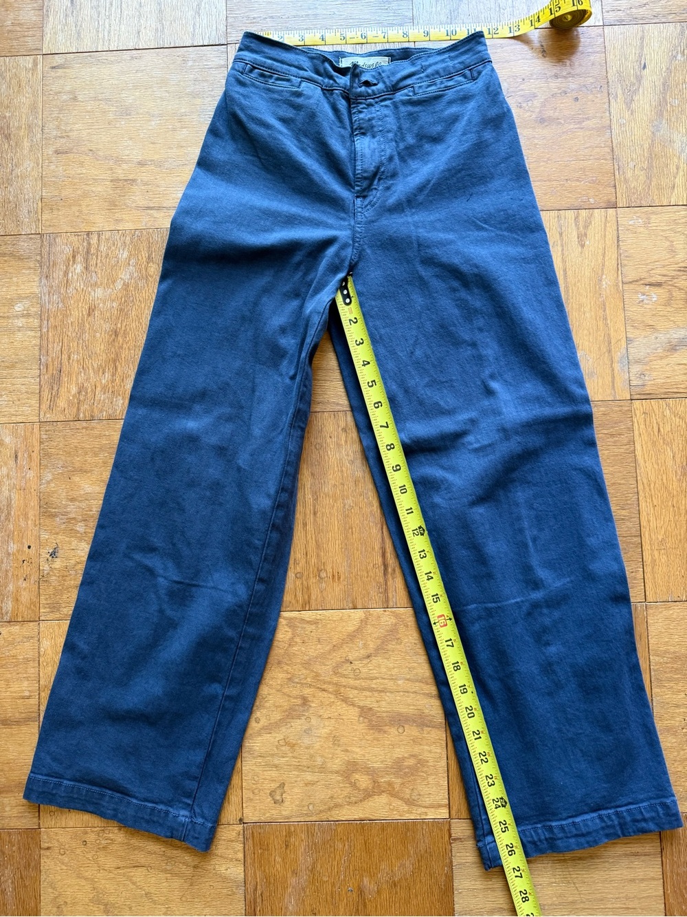 Madewell The Emmett Wide-Leg Crop Pant Navy Blue - Size 23